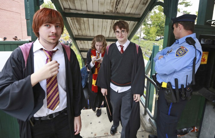 Students from Chestnut Hill College in Philadelphia dress up for an annual Harry Potter festival in 2014. Warner Bros. is trying to put an end to fan festivals around the country.