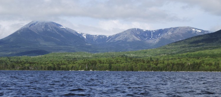 View of Mount Kathadin across Katahdin Lake in Baxter State Park in 2015.
