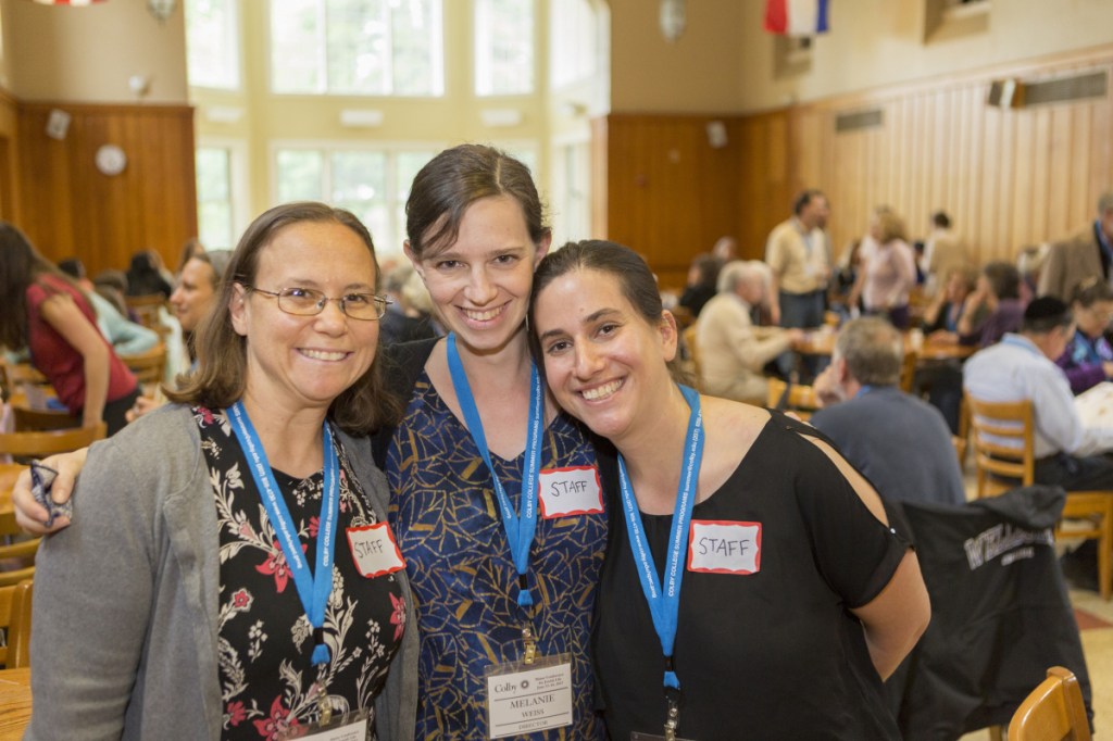 Rabbi Erica Asch, left, with Melanie Weiss and Rabbi Rachel Isaacs, organizers of the Maine Conference for Jewish Life.