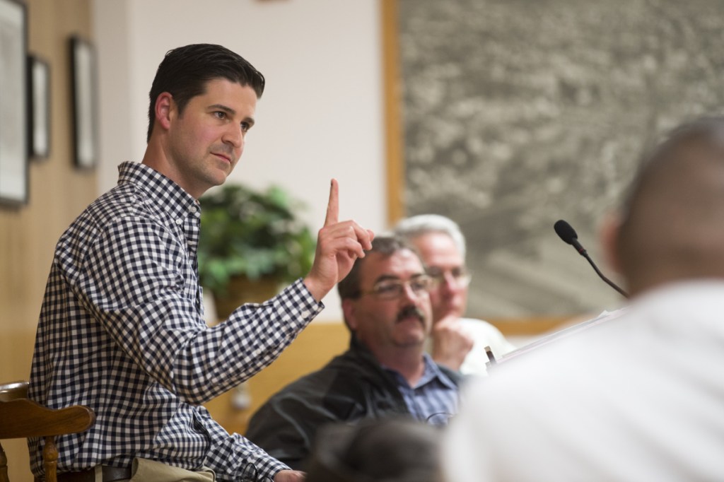 Mayor Nick Isgro raises his finger as he gavels down city manager Mike Roy after asking him to take the podium to clarify the outdoor dining ordinance during a budget meeting at the City Council Chambers at The Center on Tuesday.