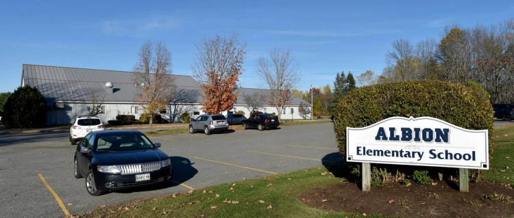 Residents of the four towns of School Administrative District 49 are scheduled to vote Tuesday on the school budget. Albion Elementary, shown here, is one of four elementary schools in the district.