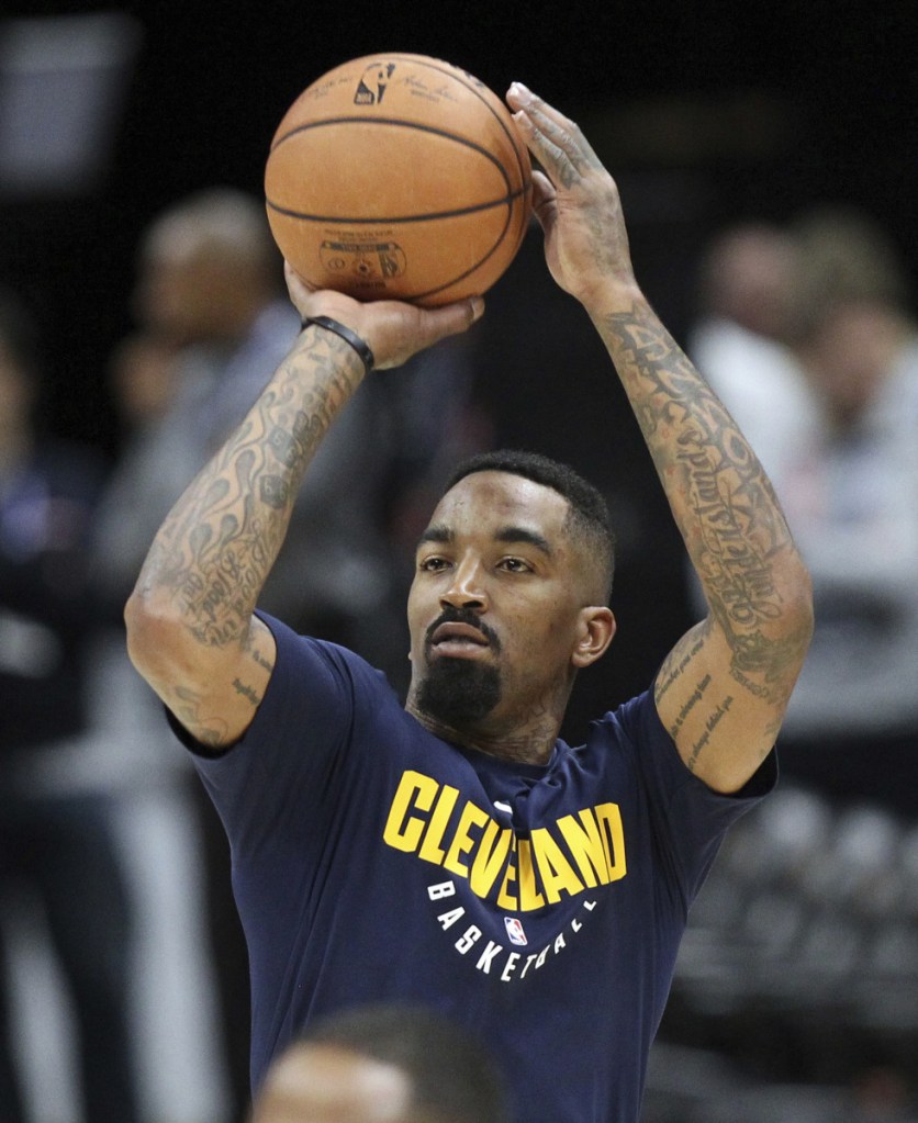 Cleveland Cavaliers guard JR Smith works on his shot following practice Tuesday at Quicken Loans Arena in Cleveland, Ohio.