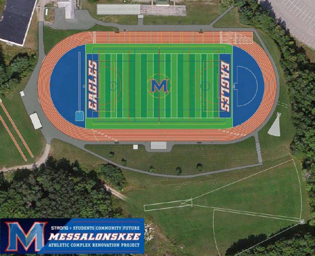 A new eight-lane track and a multisport artificial turf field are among the improvements scheduled to be made at the Messalonskee High School sports complex.