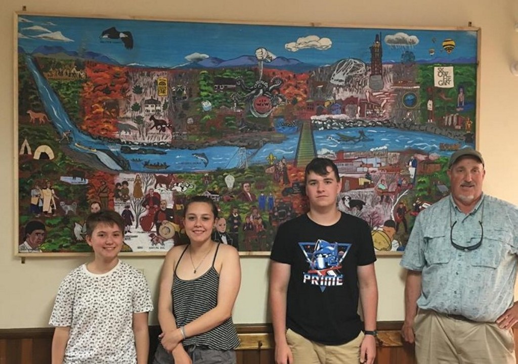 The Skowhegan Area High School Art Club, from left, are Alicyn Govoni, Hillaree Emery, Cole Herrick and Iver Lofving, art advisor.