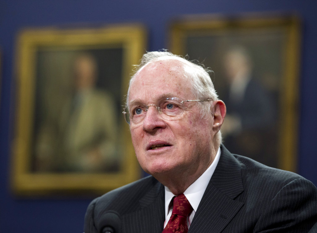 Supreme Court Associate Justice Anthony Kennedy testifies before a House Committee on Appropriations Subcommittee on Financial Services hearing in Washington on March 23, 2015. The 81-year-old Kennedy said Tuesday, that he is retiring after more than 30 years on the court.