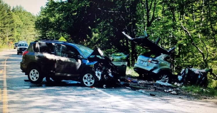 Three people were seriously injured Sunday when an SUV driven by Andrew Brockelman, 22, of Boxford, Massachusetts, and a vehicle driven by Richard Spiess, 75, of Southwest Harbor, collided head-on on Carrabassett Drive, also known as routes 27 and 16, in Carrabasett Valley, according to police.