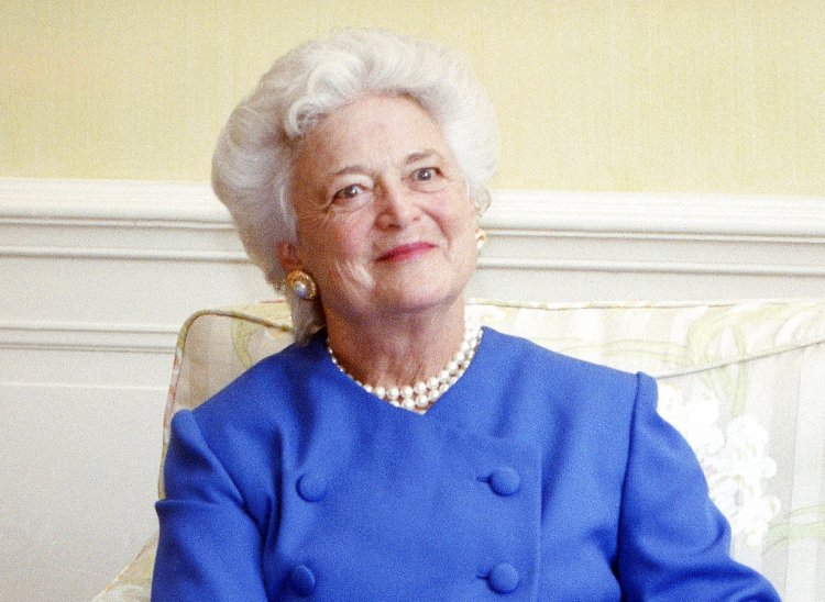 Barbara Bush appears at the White House in 1990. Her widely praised 1990 commencement address at Wellesley College is being released as a book, titled  “Your Own True Colors,” on Tuesday. An audio edition of the speech will be published the same day. The former first lady died in April at age 92. 