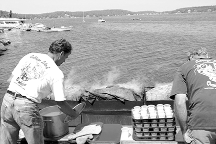 The feast is ready!  Photo courtesy of Cabbage Island Clambakes
