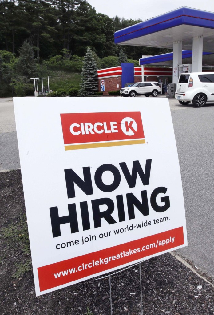 A gas station in Raymond, N.H., tells the world it has job openings to fill Tuesday.
