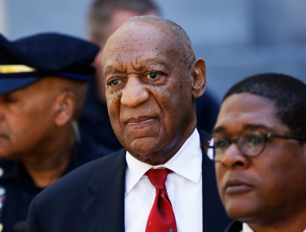 Bill Cosby, center, leaves the the Montgomery County Courthouse in Norristown, Pa. A representative from the Sexual Offenders Assessment Board has issued an assessment recommending that Bill Cosby be classified as a sexually violent predator. Cosby, 81, was convicted April 26 on sexual assault charges related to accusations he had drugged and assaulted Andrea Constand in his home in 2004. He is scheduled for sentencing on Sept. 24.