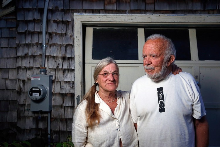 Judith Hopkins and Christopher Hyde of Pownal have experienced a 250 percent increase in electricity bills this year from Central Maine Power Co. They feel that, if anything, their bills should have gone down because they recently installed a higher-efficiency well pump. Hopkins, a plaintiff in the class-action lawsuit against CMP, says she hopes it will prompt the company to fix its metering and billing systems and improve its customer service.