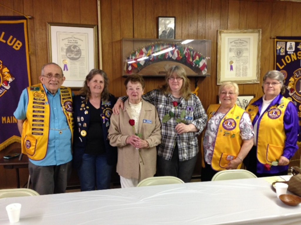 From left are the Gardiner/Augusta Lions Past President PID Lew Small, President Bunny Parks, Treasurer Jeanette Weber, Second Vice President Linda Shorey, First Vice President Terry Cloutier and Secretary Marie Bronn.