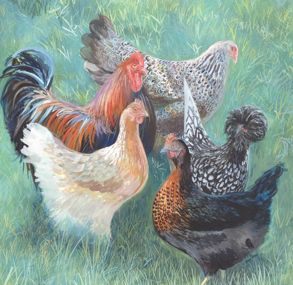 "Stanley and The Girls," Egg Tempera, by Amy Peters Wood, of Georgetown.