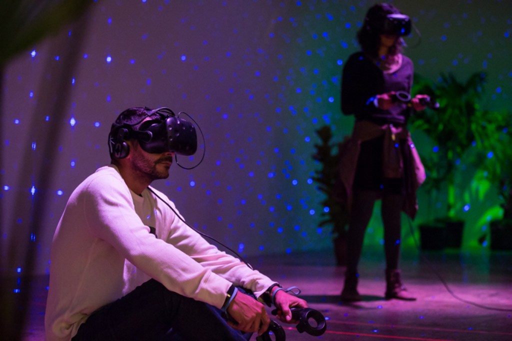 Brazilian new media artist duo VJ Suave, returning once more to MIFF with an exciting new virtual reality exhibit, "Floresta Encantada," featuring a magical Virtual Reality forest that will respond to gestures and movements.