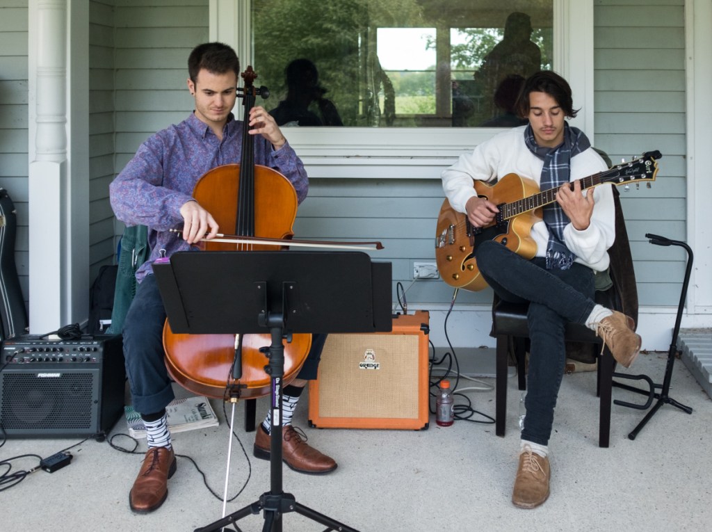 Guitarist and cellist duo Marsh and Lane.