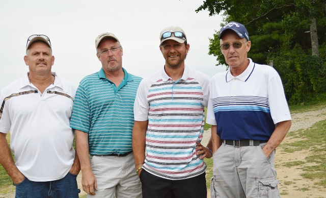 The team, from left are Jim Spear, David Leeman, Eddie McCarty and Darryl Leeman, had the lowest gross score at the Whitefield Lions Club's 12th annual golf tournament held July 14 at Sheepscot Links in Whitefield.