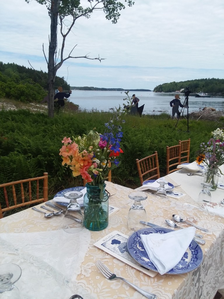 A table is set for the meal honoring the residents of Malaga Island.