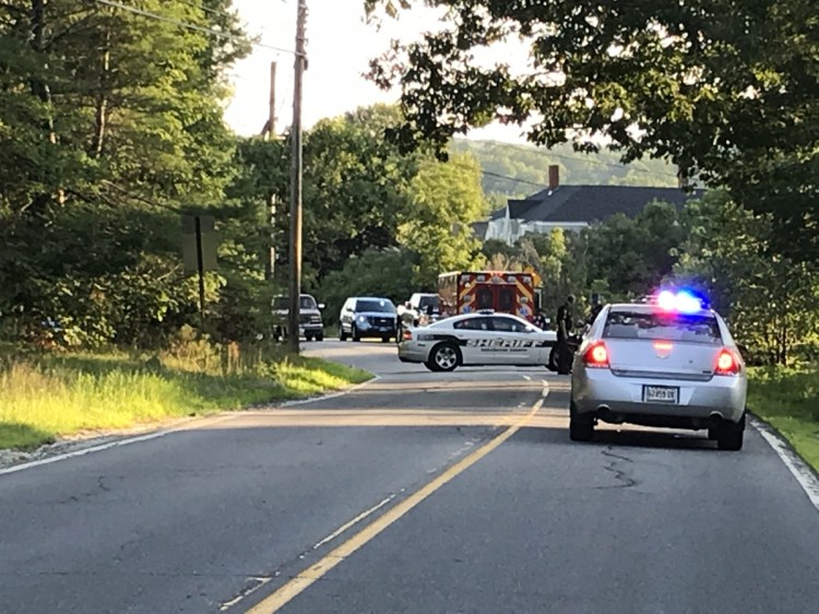 Maine Star Police, Sagadahoc County Sheriff, Richmond Police and Gardiner Ambulance converge at the scene of a crash Tuesday on River Road in Richmond.