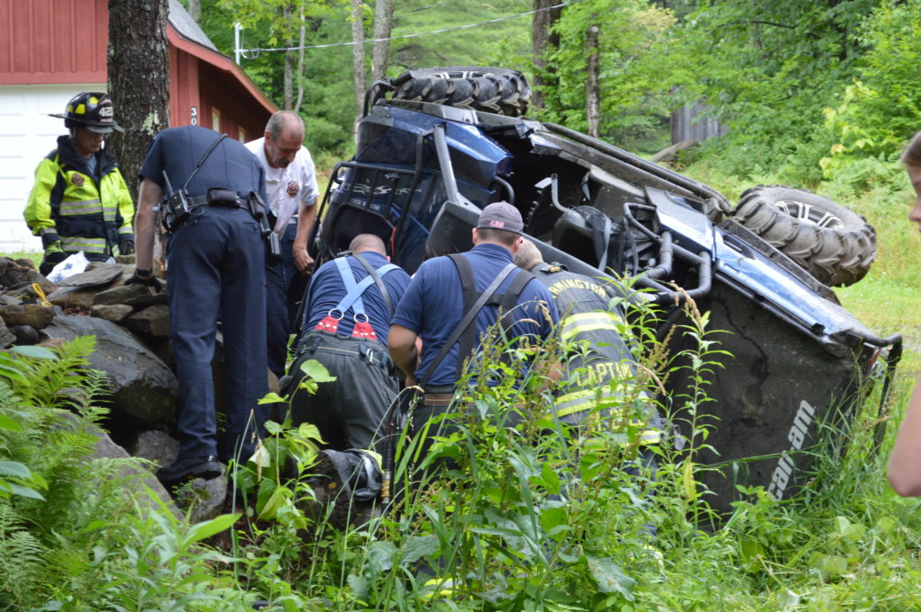 A 14-year-old girl from Farmington was trapped under a side-by-side recreation vehicle she had been driving on Monday on Owen Manning Road in West Farmington. The driver had been going too fast as she attempted to take a right turn into a driveway and the ATV struck a tree and rolled over, Farmington police officer Darin Gilbert said. Both the driver and her 17-year-old passenger were injured. 