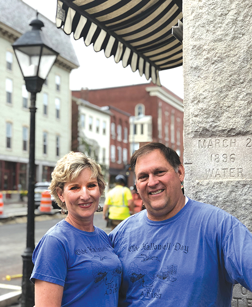 Hallowell natives Eric and Pam Young Perry, who trace the beginning of their relationship to OHD 1987, have been recognized as the Old Hallowell Day Citizens of the Year for 2018.  As individuals, as a family with their three children, and through Eric’s local business, E.J. Perry Construction Company, they have been generous and enthusiastic supporters of their hometown community and loyal contributors to area organizations, cultural and educational initiatives.  Nancy McGinnis photo