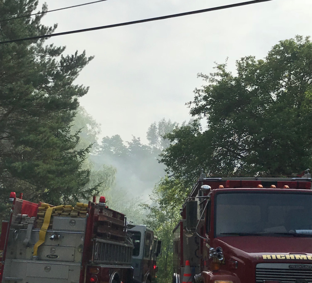 Fire fighters from communities in three counties were called in to knock down a fire that was reported around 3:30 p.m. at a home on Calls Hill Road.