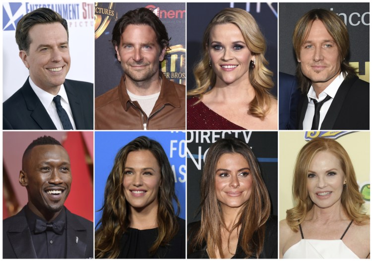 Top row from left, Ed Helms, Bradley Cooper, Reese Witherspoon and Keith Urban; and bottom row, from left, Mahershala Ali, Jennifer Garner, Maria Menounos and Marg Helgenberger will join the sixth Stand Up To Cancer telethon.