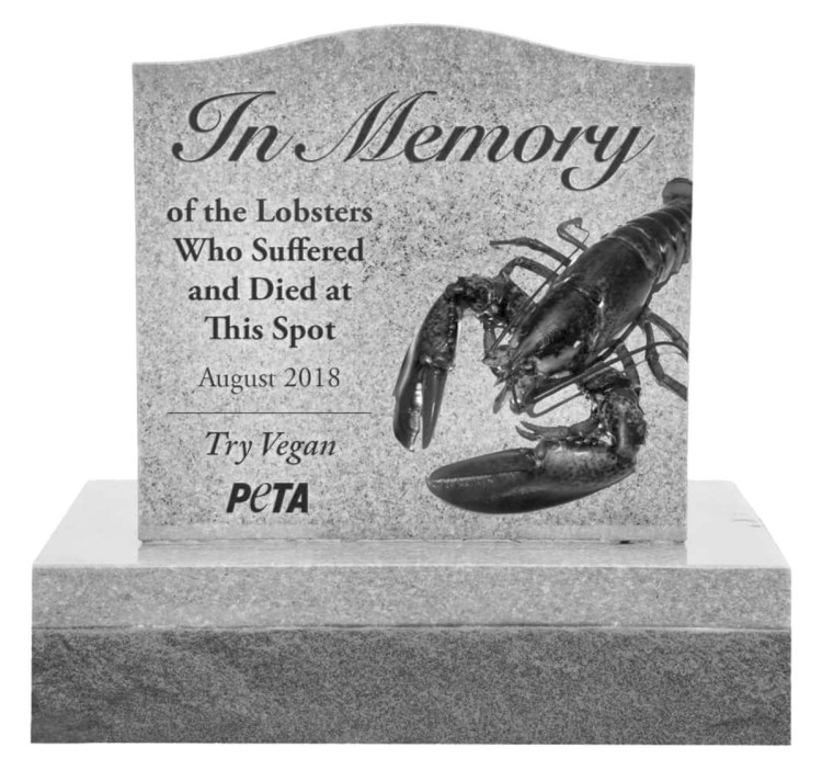 An illustration submitted by PETA to state highway officials shows the proposed granite monument.