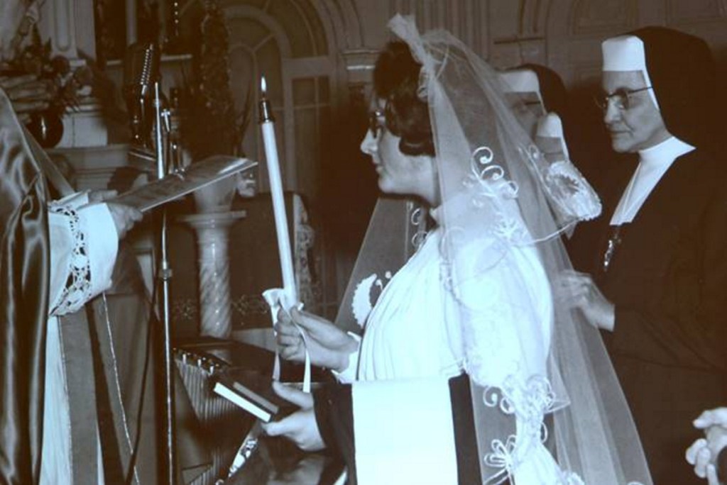 Sister Carol Martin makes her vows to the Little Franciscans of Mary in Baie-Saint-Paul, Quebec, on Aug. 21, 1968.