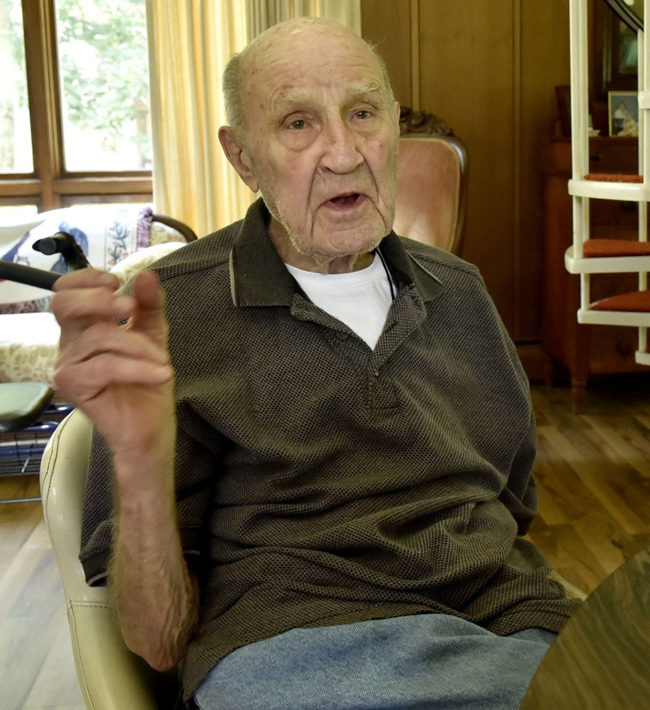 Donald Eames, 91, of Norridgewock, talks on Tuesday about the old days and his association with the Skowhegan State Fair for 81 years, since he was a 10-year-old boy. Eames said the fair was better attended, less expensive and more fun years ago.