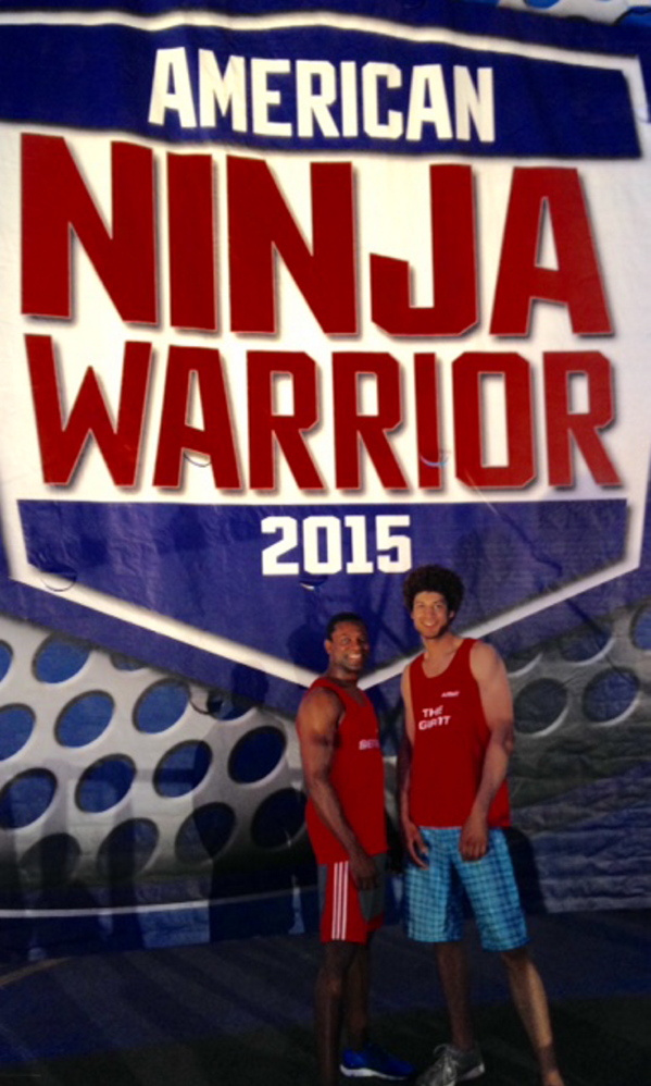 Father-and-son team Jonathan Alexis Sr., left, and Jonathan Alexis Jr., competed in NBC's "American Ninja Warrior" in 2015. Alexis Sr. will be in Skowhegan Tuesday night as part of National Night Out activities.