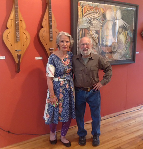 Exhibiting artist Joseph Ascrizzi, at right, of Freedom, is shown with Elaine Pew, organizer of an exhibit of his work at the Maine Art Gallery Wiscasset. Ascrizzi will participate in "A Conversation with the Artist" at 6:30 p.m. Thursday, Aug. 16, in the gallery.