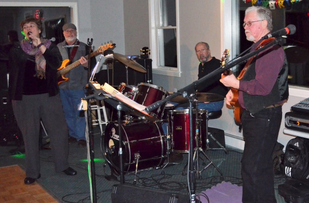 The musical group Salty Dogs will perform at this year's fundraiser for Wiscasset Public Library. From left are Liz Kinsman, Ray Dallaire, Bert Breton and Allan Swain.