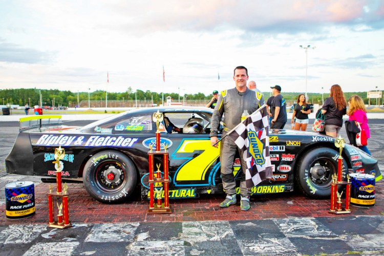 Curtis Gerry of Waterboro won the PASS Super Late Models Oxford Qualifier race in July at Oxford Plains Speedway. Gerry is one of the favorites to win the Oxford 250 on Sunday.