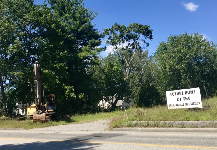 The future site of Farmingdale's new fire station, just north of Gosline's Hardware on Maine Avenue, was cleared in May and now sits empty.