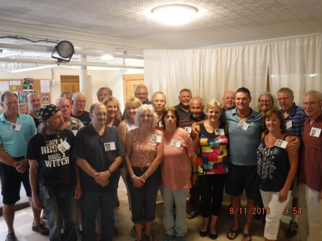 Teachers John Krasnavage, David Solmitz and David Campbell joined the 1978 Madison High School graduating class at their 40th class reunion held Aug. 11 at the Somerset Abbey in Madison. Lots of memories and laughter were shared as the group honored their beloved teacher and assistant principal, Gerald A. Yerza, along with the 12 classmates they have lost. Some in attendance traveled from as far away as Tennessee, Massachusetts, Alabama and California. The classmates all look forward to their next reunion. In front, from left, are Wilfred Hainer, Larry Turner, Susan Allmendinger, Vanessa Anton, Lori Christopher, Mike Green, Andrea Erskine, and Solmitz. Second row, from left, are Krasnavage and Campbell, Brenda Gallion, Sandy Smith, Ben Cayford and Tim Dickey. In back, from left, are David Clark, Stan Wacome, Bruce Rich, Jody Dickey, Keith Seamans, Brian Briggs, Wayne Wallace, Joanne Bearor and Andrew Szendey.