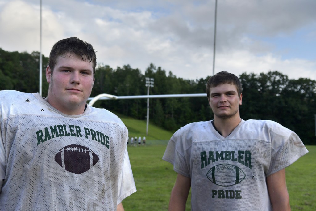 Hall-Dale High School's Patrick Rush, left, and Alixx Canwell will play key roles for the Winthrop/Monmouth/Hall-Dale football team this fall.