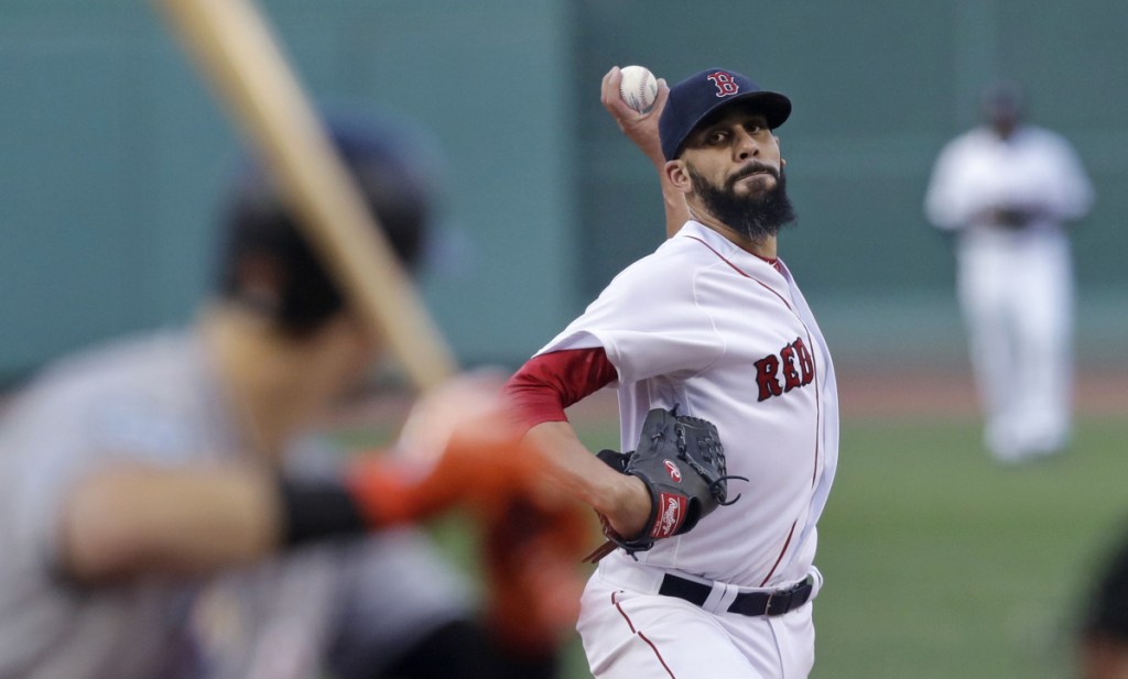 AP photo 
 Boston Red Sox starting pitcher David Price delivers during the first inning of a game against the Miami Marlins at Fenway Park in Boston on Wednesday.