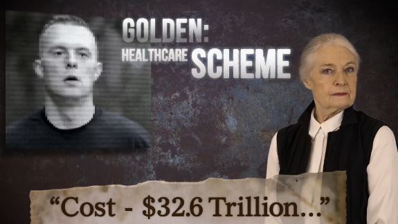 A screenshot from a new campaign advertisement by U.S. Rep. Bruce Poliquin, a Maine Republican, who is attacking his Democratic challenger in the 2nd District, Democrat Jared Golden.