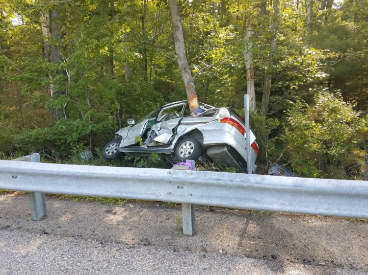 The scene of the fatal wreck on the Maine Turnpike in Wells.