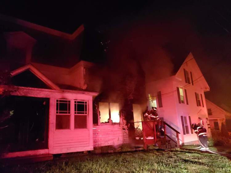 Rockland and neighboring fire departments battled a house fire on Suffolk Street in Rockland.