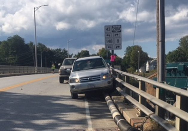 An 80-year-old Madison man struck a pedestrian and the guardrail on the Madison-Anson bridge Monday afternoon after apparently suffering a medical problem. The driver was airlifted to a Bangor hospital. The pedestrian was treated at Redington-Fairview Hospital in Skowhegan and released.