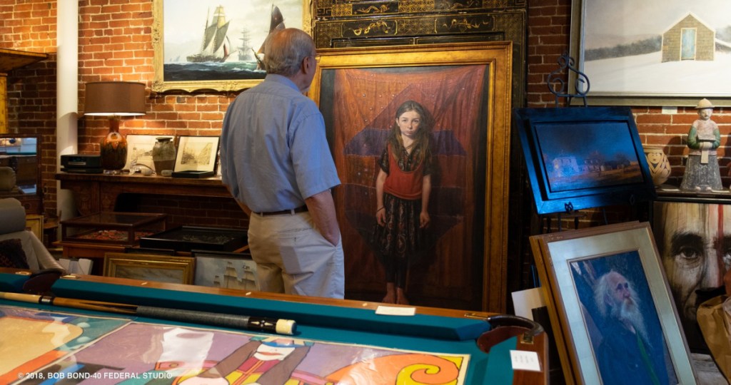 Ingram Martin looks at painting during a previous Wiscasset Art Walk. The last Wiscasset Art Walk of the 2018 season is set for Thursday, Sept. 27.