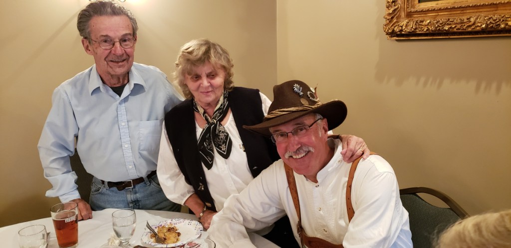 The judges for the 5th annual Rangeley Oktoberfest Brat & Strudel Contest were, from left, Skender Liedl, Klara Haines and Jim Ferrara.