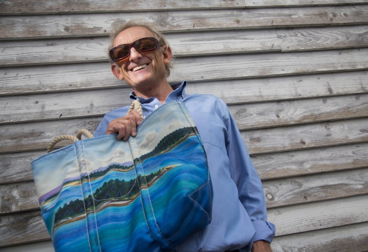 Part of the proceeds from sales of bags with Eric Hopkins' design will benefit Maine Coast Heritage Trust.