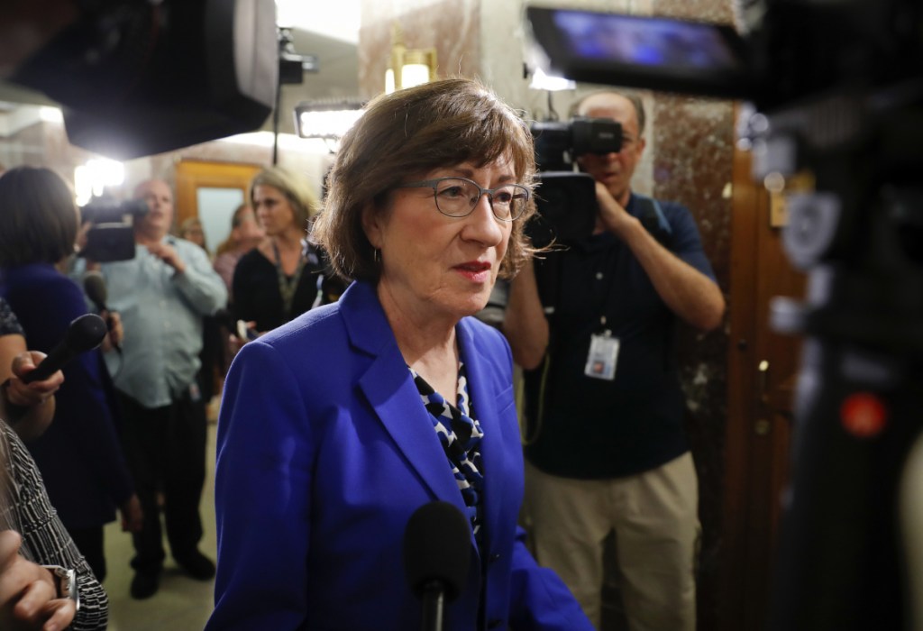 Sen. Susan Collins, R-Maine, said of Brett Kavanaugh and his accuser: "It seems to me what we should be doing is bringing these two individuals before the (Senate Judiciary Committee). If we need additional help from the FBI, then the committee can ask for it."