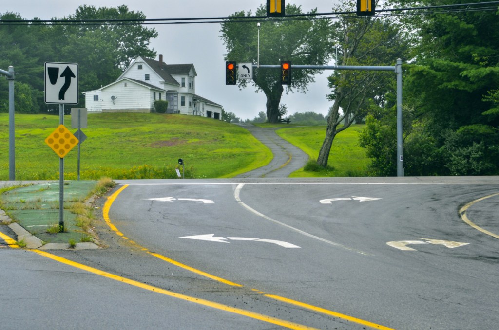 This land, shown Aug. 14, is the site of a proposed apartment complex at the intersection of Leighton Road and Civic Center Drive in Augusta. The Augusta Elks Club is at top left and the driveway that lines up with Leighton Road would be the complex's driveway.