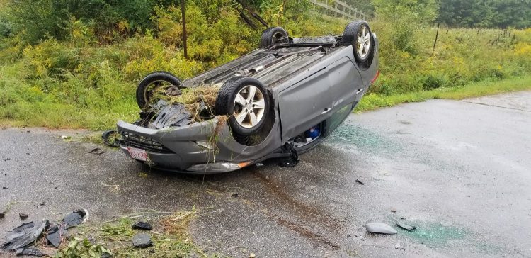 A Portland man was critically injured in this single-car crash in Lyman on Tuesday morning.