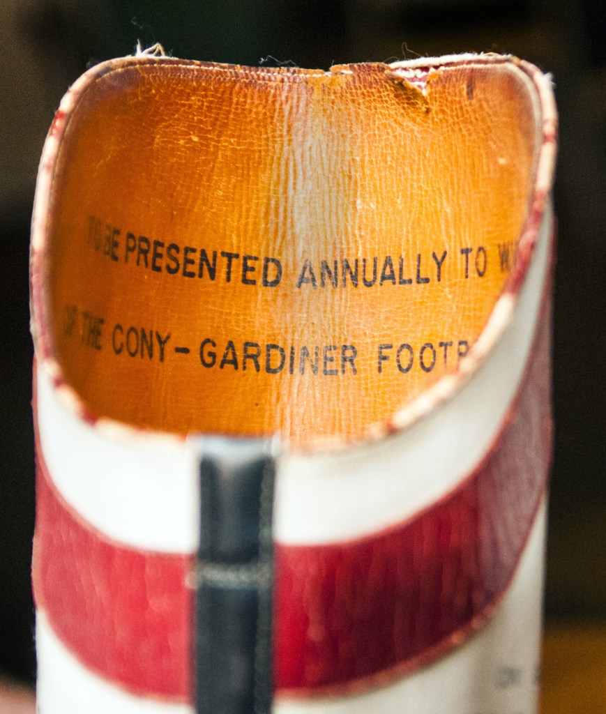 The winner of the annual Cony-Gardiner football game gets to keep the boot for the year.