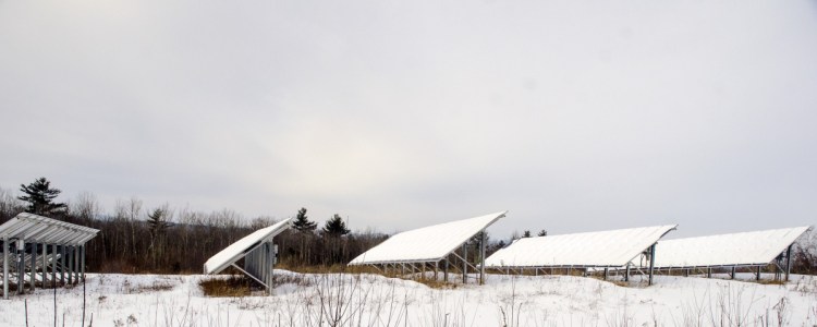 A solar farm on Morrison Heights Road on Feb. 9 in Wayne. Farmington residents will have the chance to provide feedback on a proposed 490-acre solar farm off U.S. Route 2 on Monday.