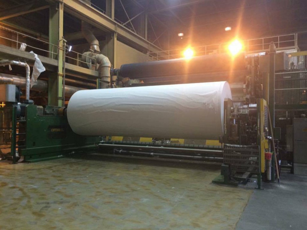 The last roll of paper to roll out of Madison Paper Industries was photographed and posted on Facebook in May 2016. The mill closed at the end of that month. The paper machine was sold this summer and is being moved to China.